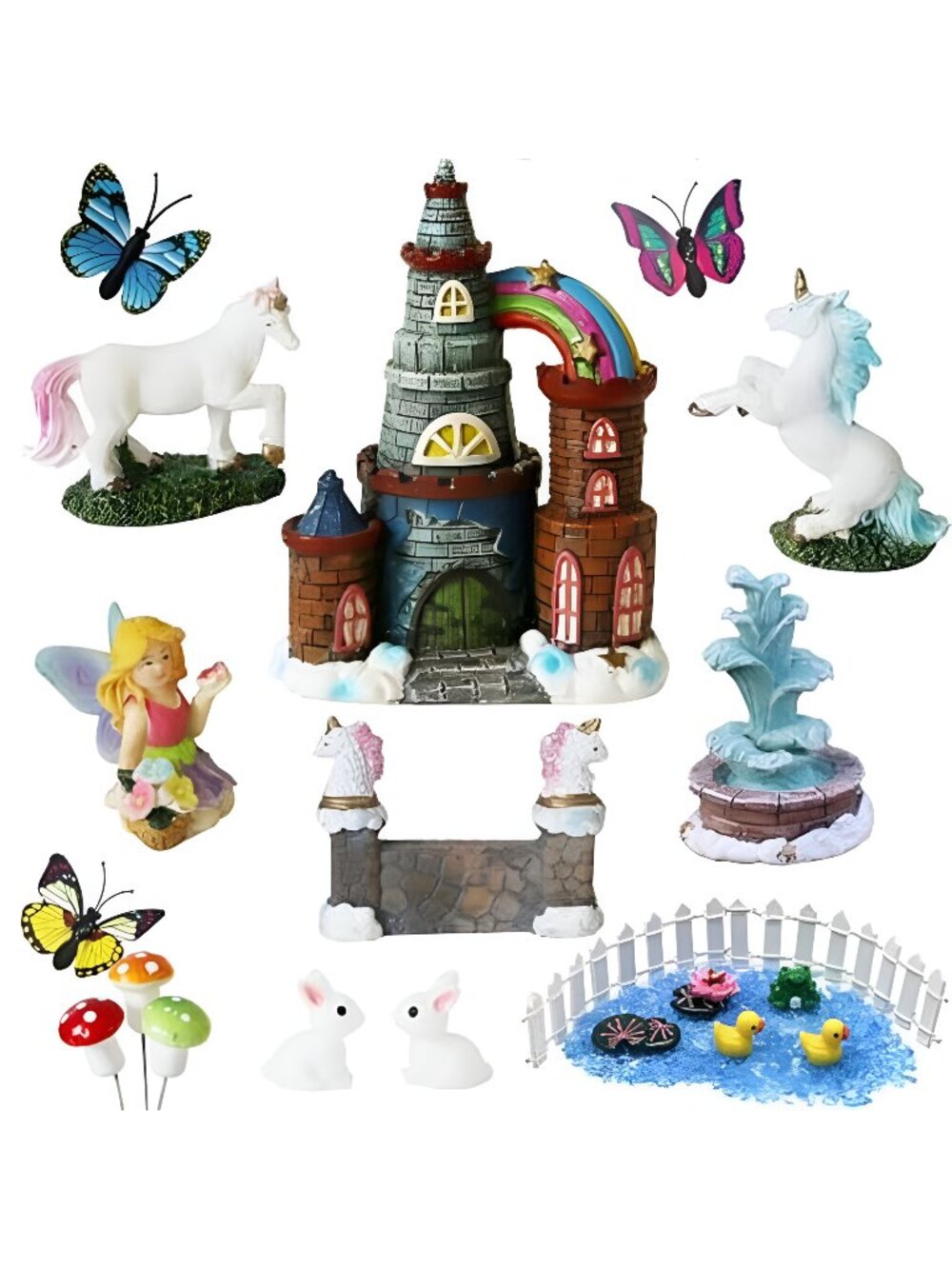 Unicorn Figurines Fairy Garden Accessories - Miniature Unicorn Gift